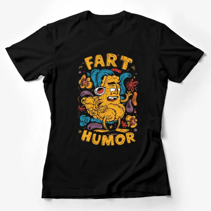 Funny Fart Humor T-Shirt, Colorful Cartoon Cloud Graphic Tee, Unisex Adult Casual Wear Female T-Shirt