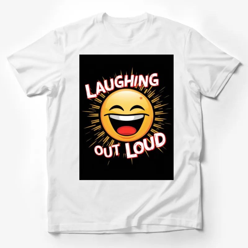 Laughing Out Loud Emoji T-Shirt, Funny Expression Tee, Gift for Friend Male T-Shirt