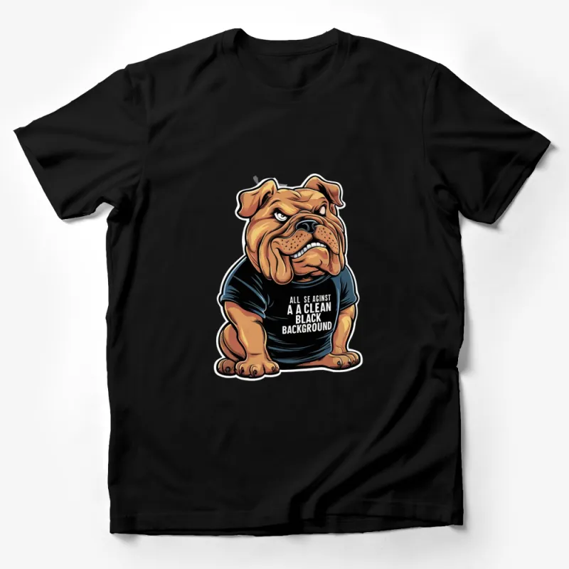 Bulldog Graphic T-Shirt, Funny Dog in Black Tee Design, Pet Lover Gift, Unique Animal Shirt Male T-Shirt