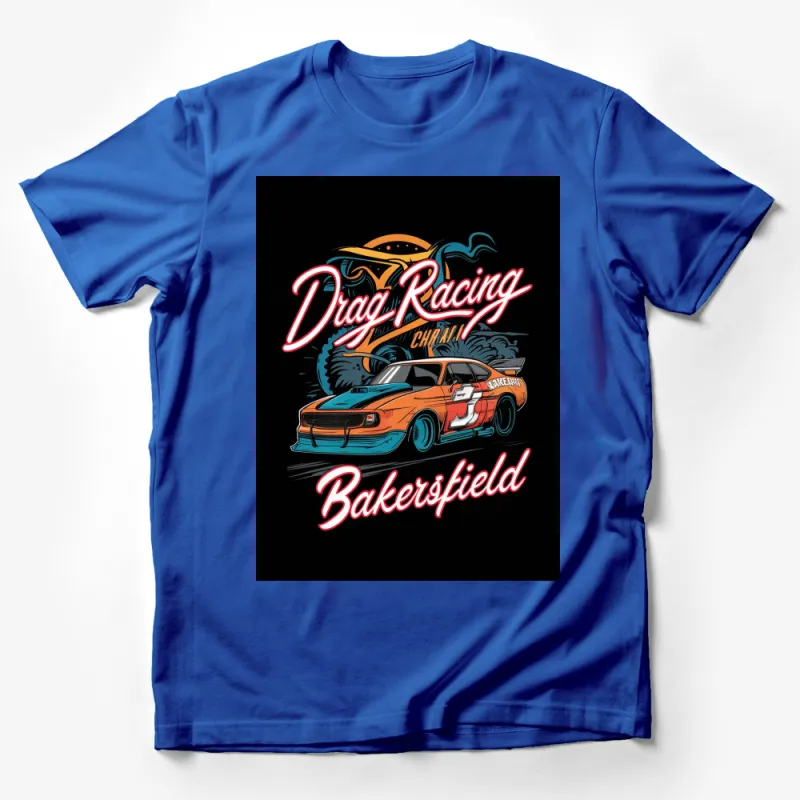 Vintage Drag Racing Bakersfield T-Shirt, Classic Car Speed Event Apparel, Gift for Racers Male T-Shirt