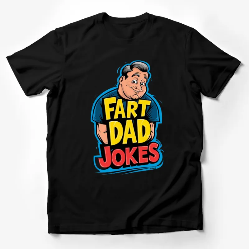 Funny Fart Dad Jokes T-Shirt, Humorous Comic Style Tee, Unique Gift for Dads, Colorful Cartoon Graphic Shirt Male T-Shirt