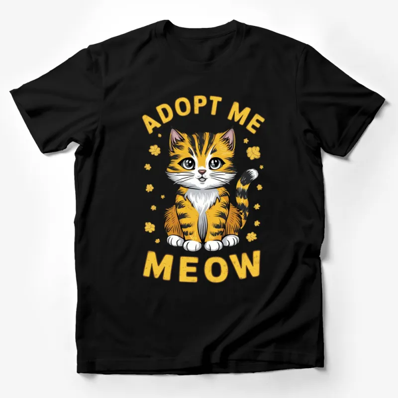 Cute Adopt Me Kitten T-Shirt, Orange Tabby Cat Tee, Animal Rescue Shirt, Pet Adoption, Cat Lover Gift, Meow Graphic Top Male T-Shirt