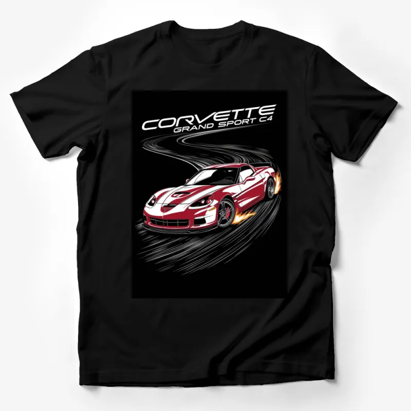 Corvette Grand Sport C4 Racing Car T-Shirt, Automotive Enthusiast Gift, Stylish Car Graphic Tee Male T-Shirt