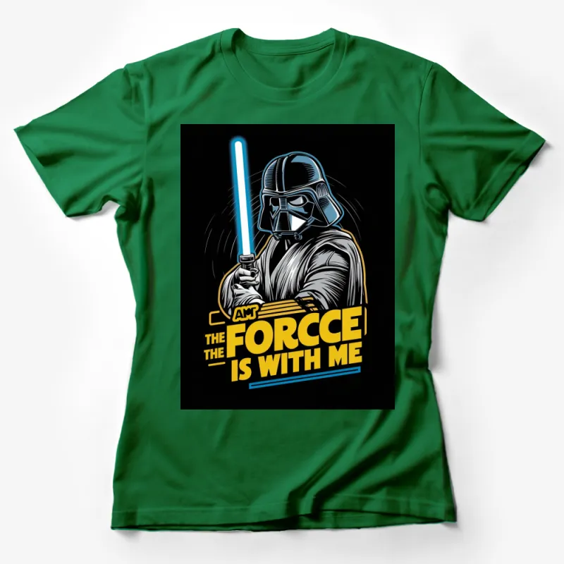 Darth Vader Inspired Glow Sword Graphic T-Shirt, Sci-Fi Movie Fan Apparel, Black Tee Female T-Shirt