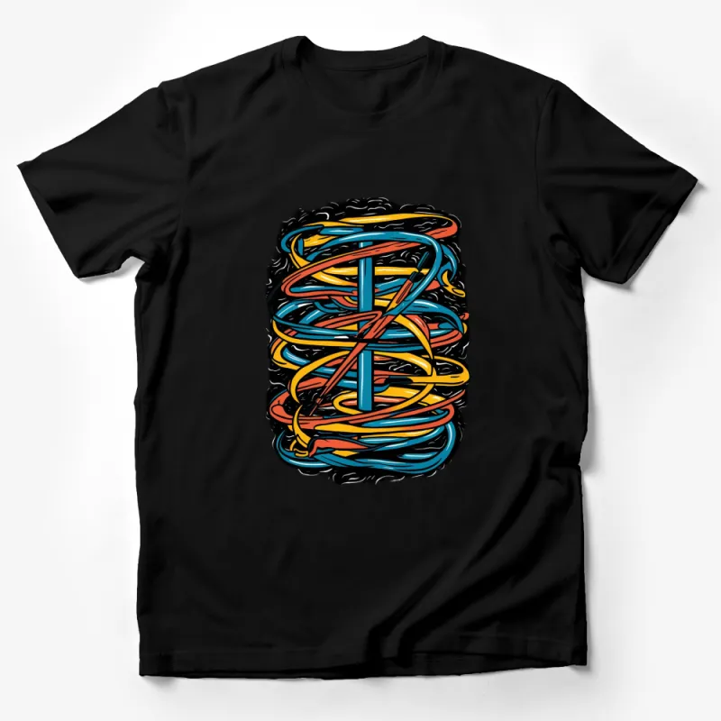 Abstract Graffiti Art T-Shirt, Colorful Urban Streetwear, Unisex Cotton Tee, Modern Art Inspired Fashion Male T-Shirt