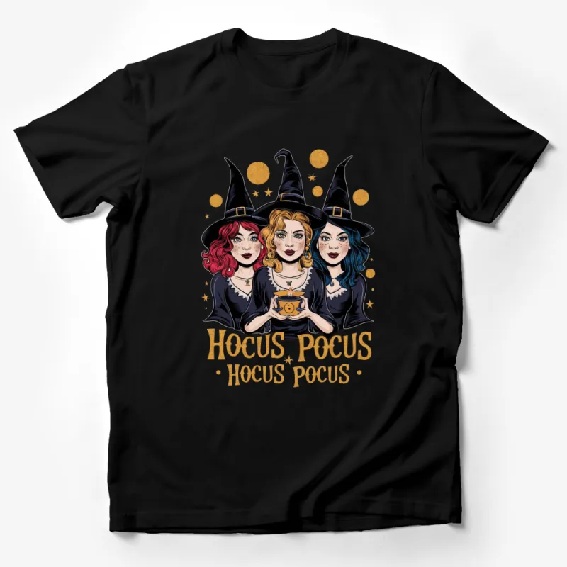 Hocus Pocus Witch Sisters T-Shirt, Halloween Graphic Tee, Women's Witchy Fashion, Casual Fall Wear Male T-Shirt