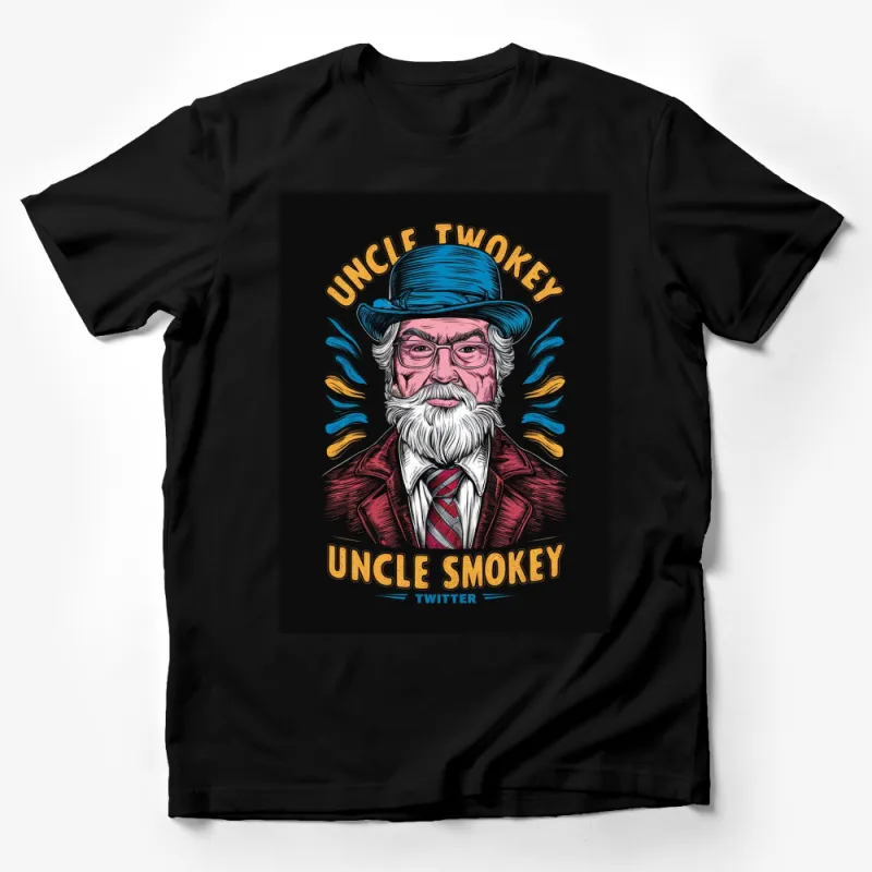 Uncle Twokey Vintage Hipster T-Shirt, Retro Styled Bearded Man Graphic Tee, Unique Gift Idea Male T-Shirt