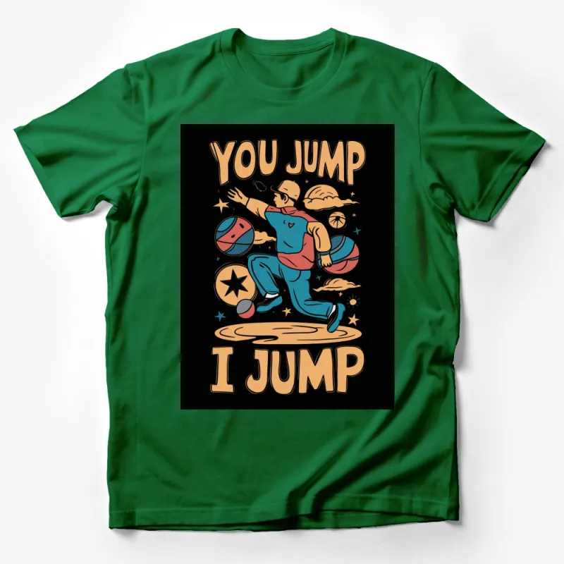 Vintage Basketball Player T-Shirt, Retro Sport Graphic Tee, You Jump I Jump Shirt, Streetwear Style Male T-Shirt