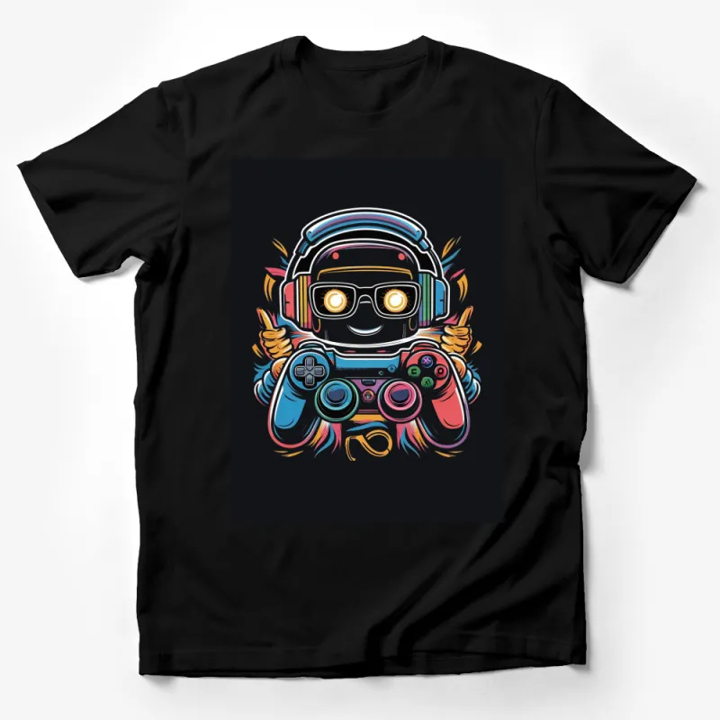 Colorful Astronaut Gamer T-Shirt, Retro Space Gaming Tee, Unisex Geek Chic Shirt, Gift for Gamers Male T-Shirt