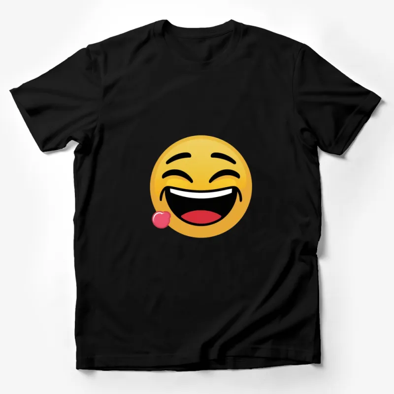 Laughing Emoji T-Shirt, Funny Face Graphic Tee, Unisex Casual Wear, Emoji Lover Gift Idea Male T-Shirt