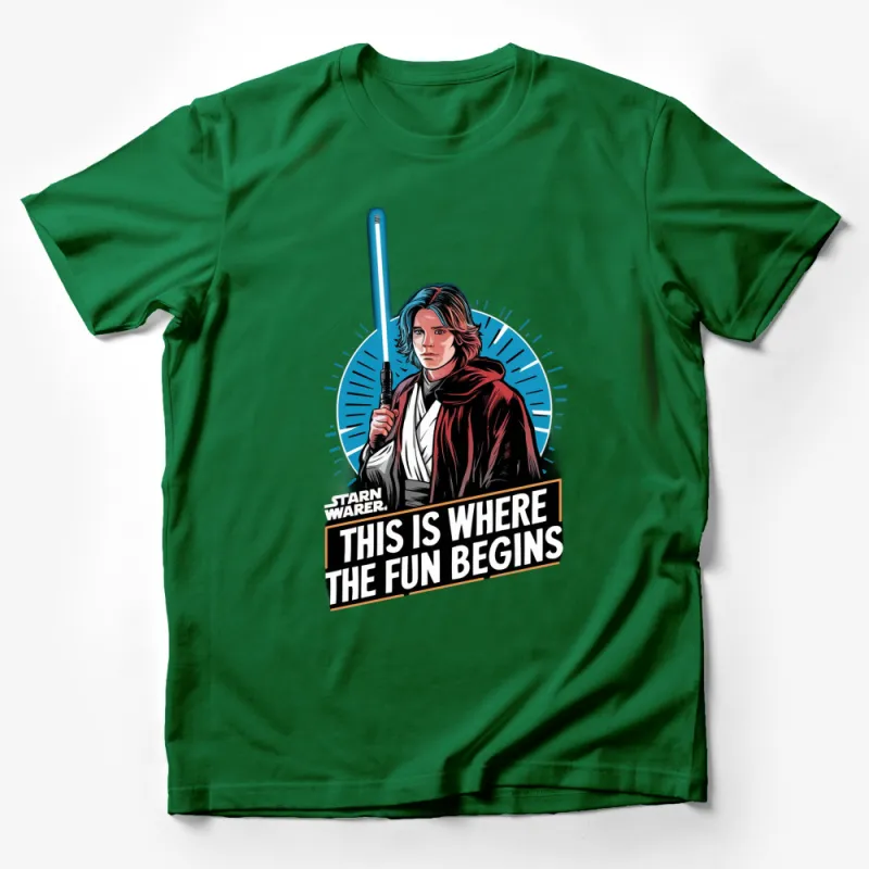 Vintage Style Sci-Fi Hero T-Shirt, This is Where The Fun Begins Graphic Tee Male T-Shirt