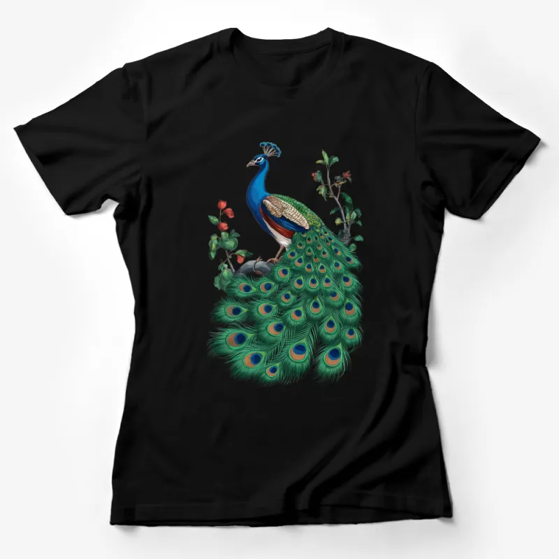 Vibrant Peacock T-Shirt, Colorful Bird and Nature Illustration, Unisex Graphic Tee, Gift for Bird Lovers Female T-Shirt