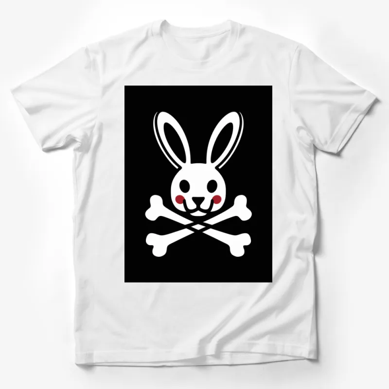 Bunny Skull Crossbones T-Shirt, Cool Gothic Rabbit Design, Unisex Graphic Tee Male T-Shirt