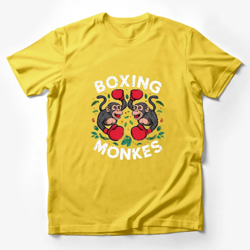 Boxing Monkeys T-Shirt, Fun Animal Graphic Tee, Kids and Adults Casual Wear Male T-Shirt