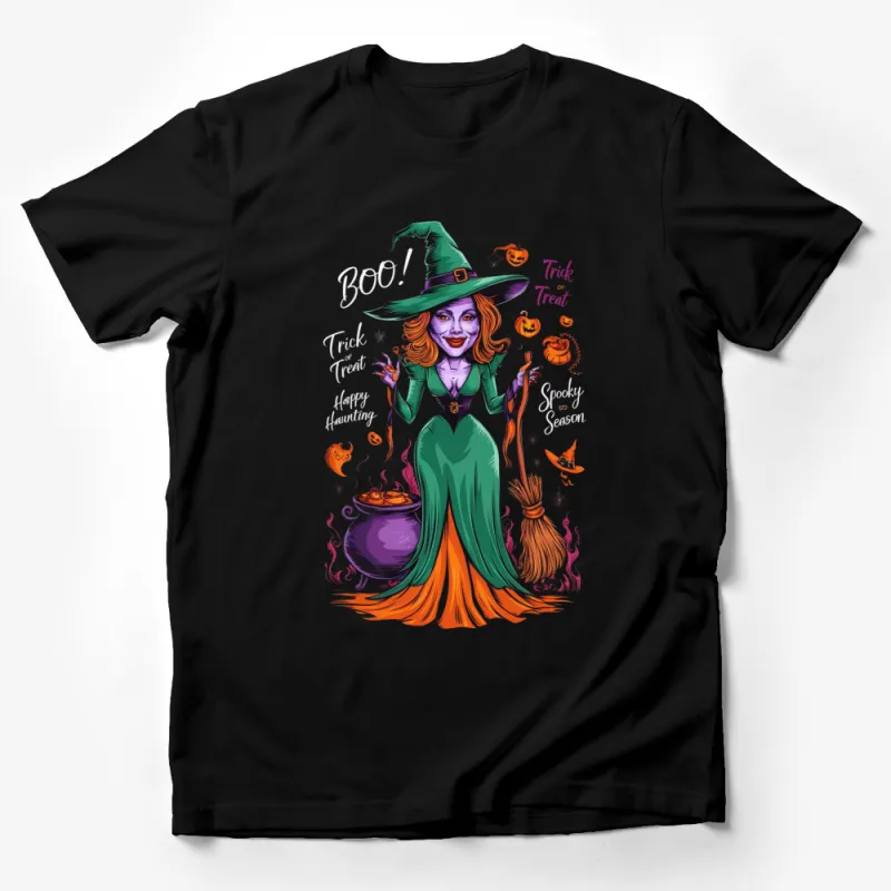 Witch Halloween T-Shirt, Spooky Season Graphic Tee, Trick or Treat, Women's Halloween Costume Top Male T-Shirt