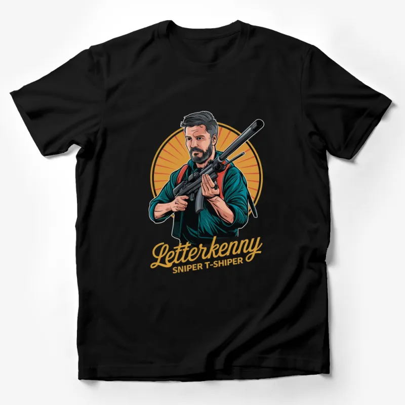 Letterkenny Sniper T-Shirt, Sniper Rifle Graphic Tee, Men's Pop Culture Shirt Male T-Shirt