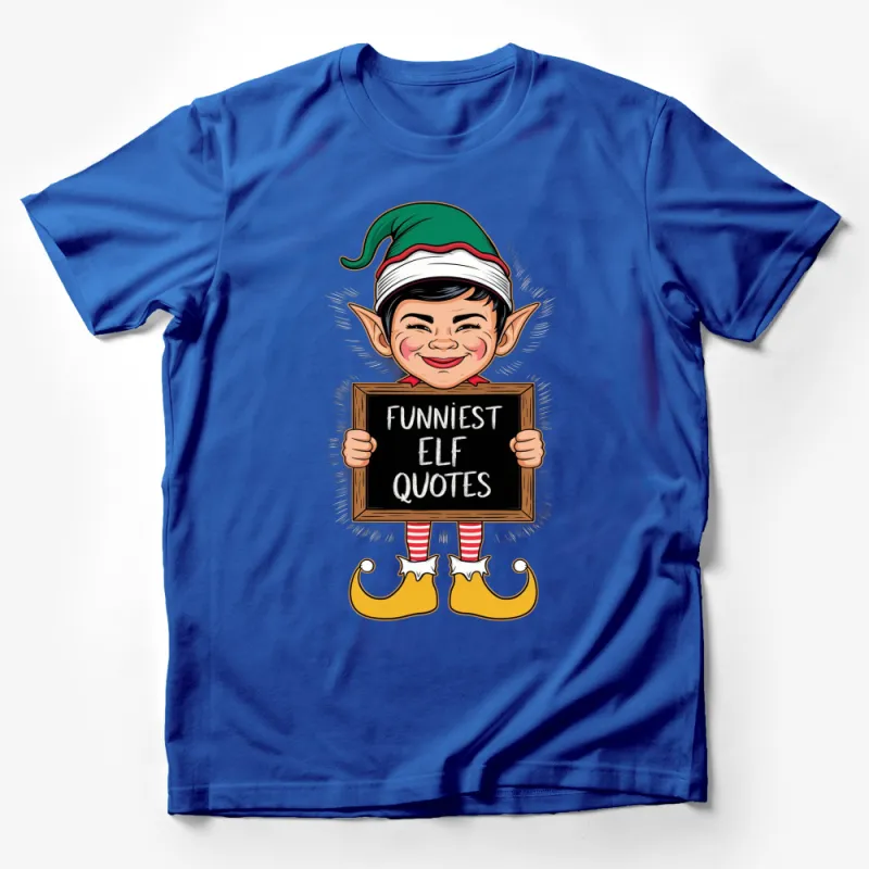 Christmas Elf Quote T-Shirt, Funny Holiday Elf Cartoon, Festive Winter Apparel, Unisex Tee Male T-Shirt