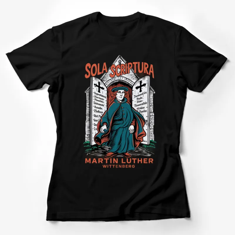 Martin Luther Wittenberg T-Shirt, Sola Scriptura, Reformation Day Tee, Religious Protestant History Female T-Shirt