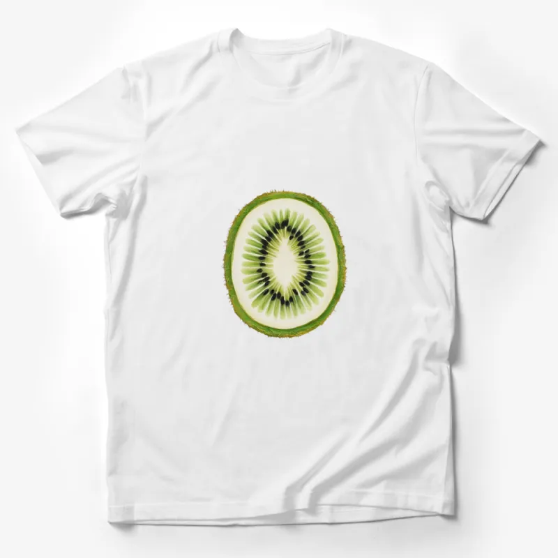 Fresh Kiwi Fruit Slice Graphic T-Shirt, Vegan Tropical Summer Tee, Nature-Inspired Casual Top for All Male T-Shirt