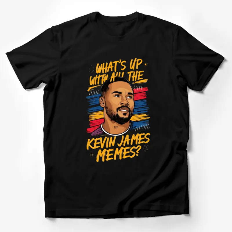 Kevin James Meme T-Shirt, What's Up With All The Memes, Colorful Graphic Tee Male T-Shirt