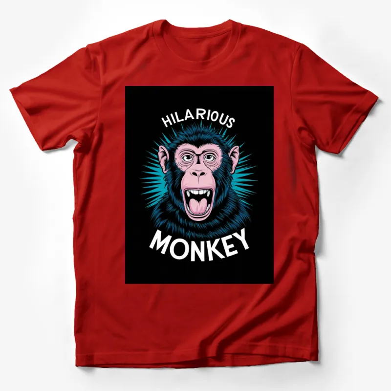 Hilarious Monkey Face Graphic T-Shirt, Funny Animal Tee, Cool Monkey Print, Unisex Shirt for All Ages Male T-Shirt