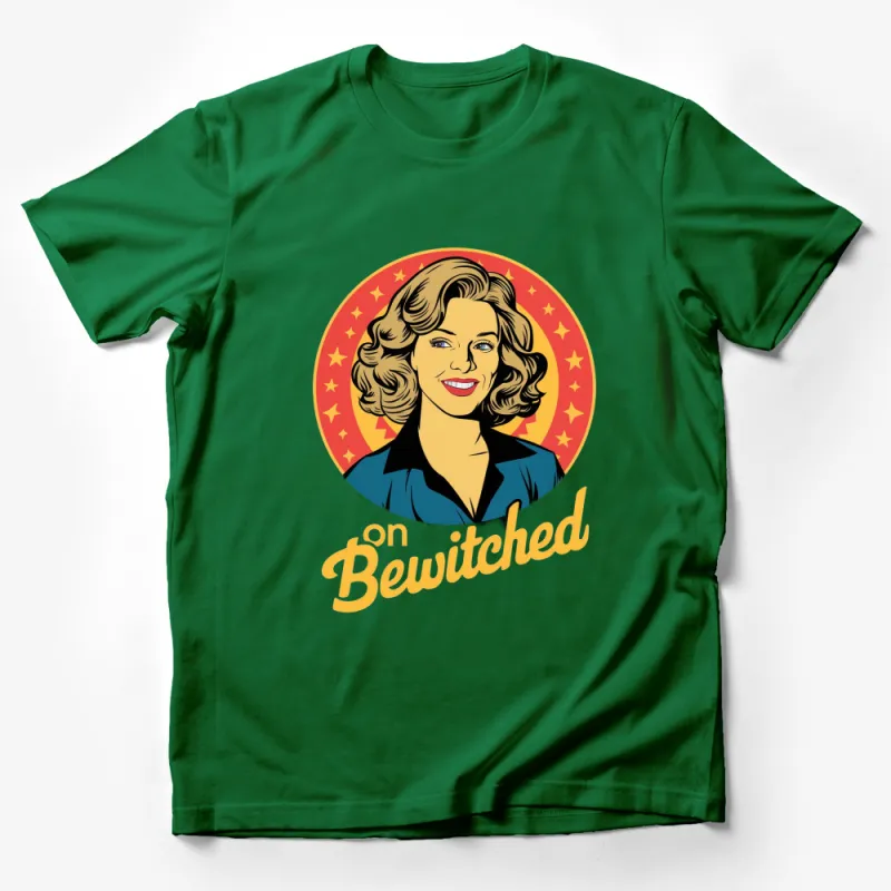 Vintage Bewitched TV Show T-Shirt, Classic Television Series Tee, Retro Graphic Shirt with Stars Male T-Shirt