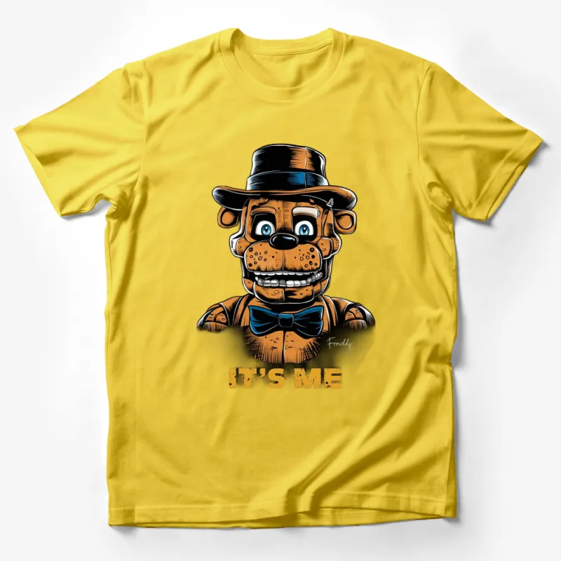 Freddy Bear T-Shirt, Vintage Cartoon Bear with Hat, Cool Retro Style Graphic Tee, Unique Gift Idea Male T-Shirt