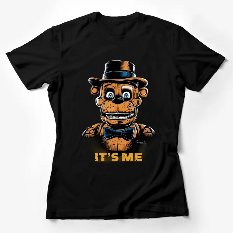 Freddy Bear T-Shirt, Vintage Cartoon Bear with Hat, Cool Retro Style Graphic Tee, Unique Gift Idea Female T-Shirt