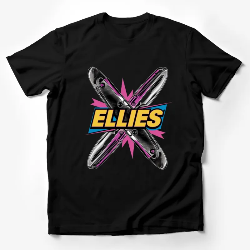 Cool Ellies Graphic T-Shirt, Retro Comic Book Style Design, Bold Colors Male T-Shirt