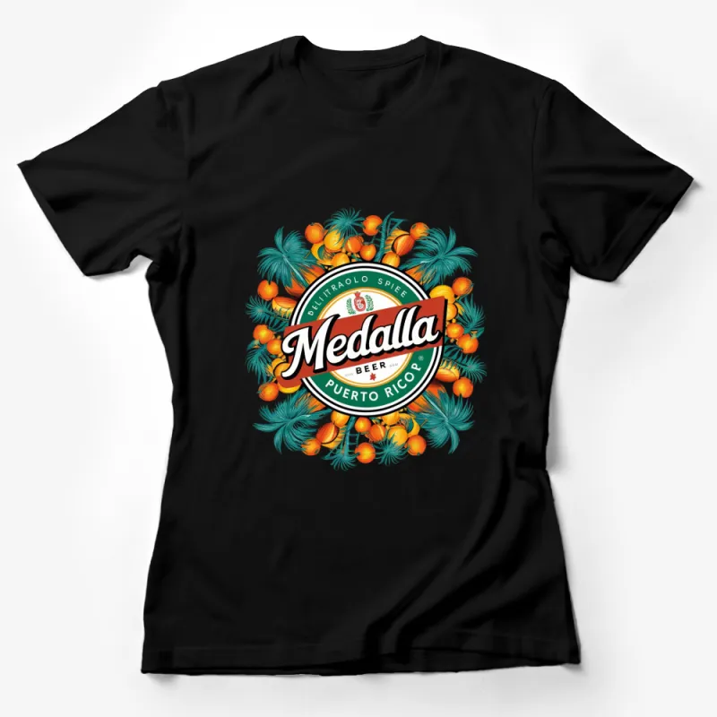 Medalla Beer Puerto Rico T-Shirt, Classic Drink Logo, Vibrant Citrus Design, Tropical Tee Female T-Shirt