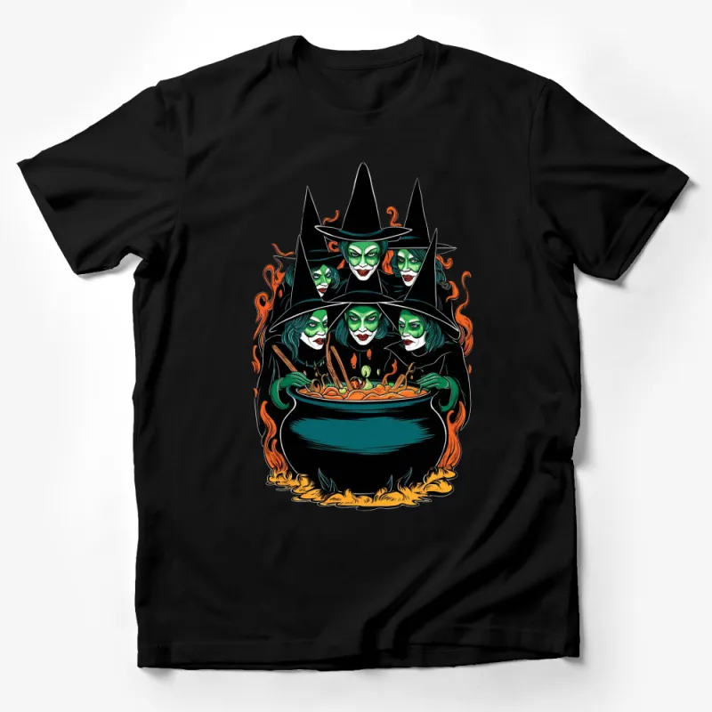 Witch Gathering Graphic T-Shirt, Halloween Witches Brew Design, Spooky Coven Tee, Unique Witchcraft Apparel, Enchanting Wiccan Fashion Male T-Shirt