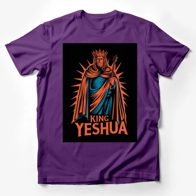 King Yeshua Graphic T-Shirt, Royal Crown Design, Religious Art, Spiritual Clothing, Men's Women's Tee Male T-Shirt