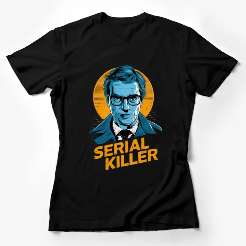 Serial Killer TV Show Themed T-Shirt, Cool Blue and Orange Graphic Tee, Unisex Pop Culture Apparel Female T-Shirt