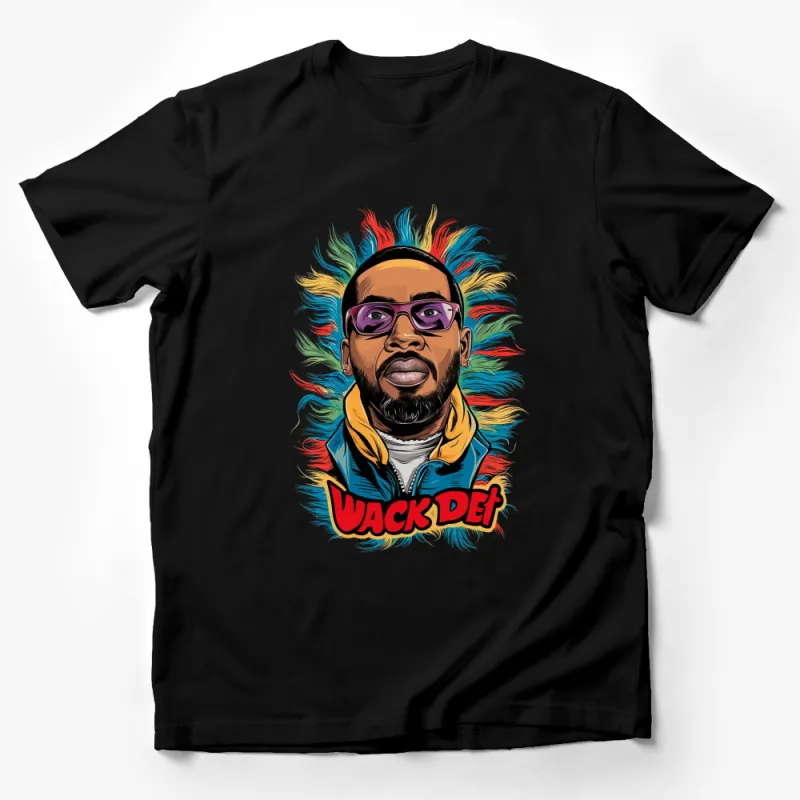 Colorful Hip Hop Artist Graphic T-Shirt, Vibrant Musician Print Tee, Urban Streetwear, Unisex Clothing Male T-Shirt