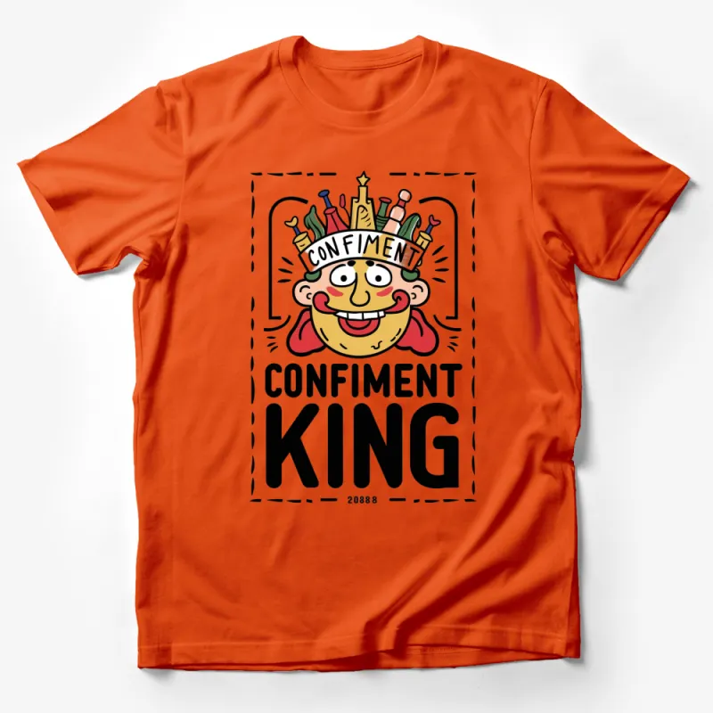 Confinement King Cartoon T-Shirt, Colorful Funny Graphic Tee, Unique Quirky Style, Unisex Apparel Male T-Shirt