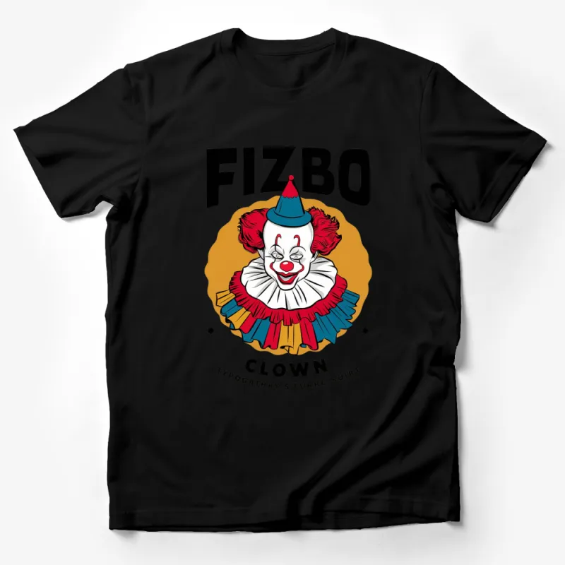 Colorful Clown Graphic T-Shirt, Fizbo Clown Print, Unisex Party Tee, Retro Circus Style Apparel Male T-Shirt