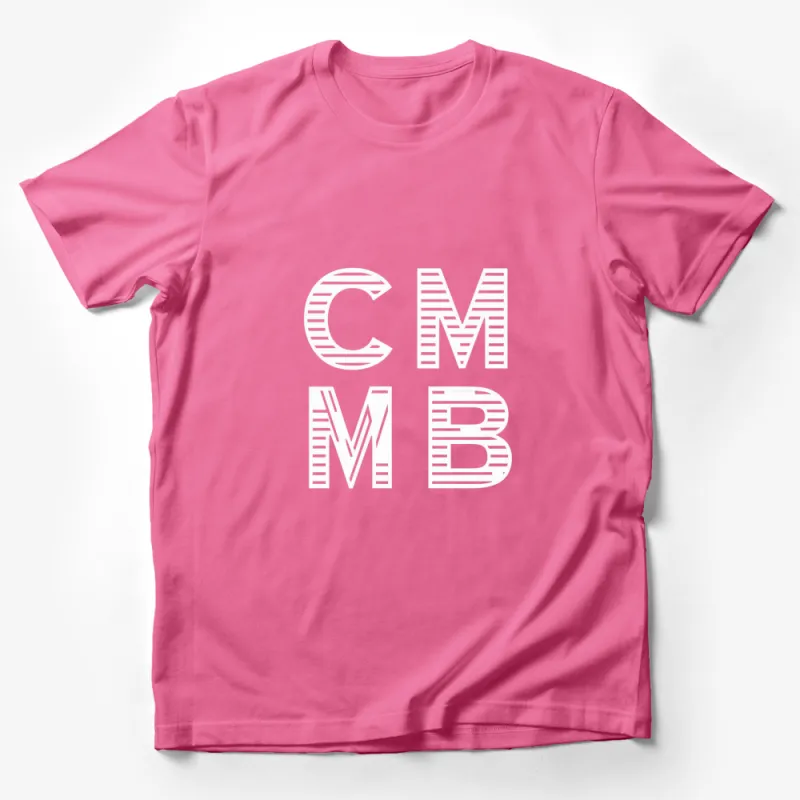 Monogram CMB Initials T-Shirt, Black and White Lettering, Unisex Adult Casual Wear Male T-Shirt