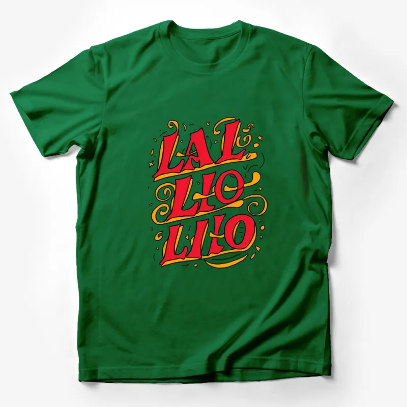 Vibrant LA LIO LIO Graphic T-Shirt, Colorful Text Art, Casual Streetwear, Unisex Male T-Shirt