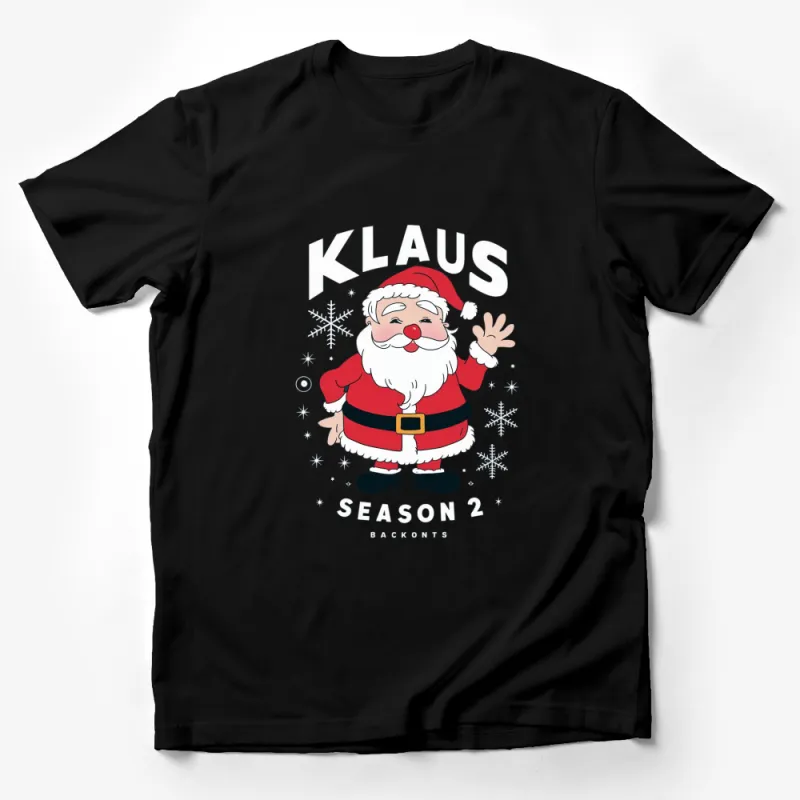 Klaus Season 2 Santa Claus Cartoon Graphic T-Shirt, Festive Holiday Apparel for All Ages Male T-Shirt