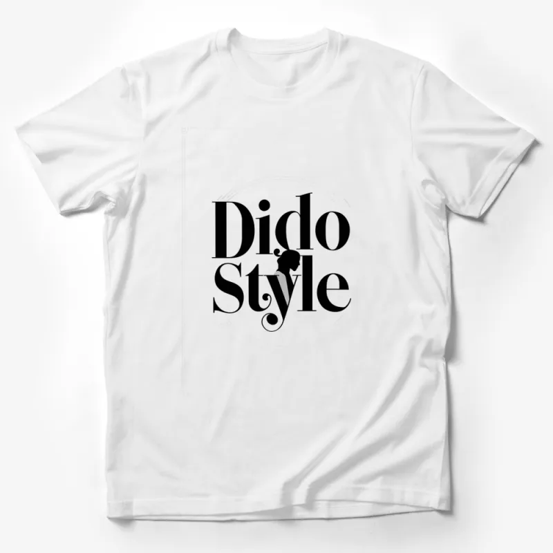 Dido Style Elegant Black and White Typography Fashion T-Shirt, Unique Graphic Tee, Chic Casual Wear Male T-Shirt