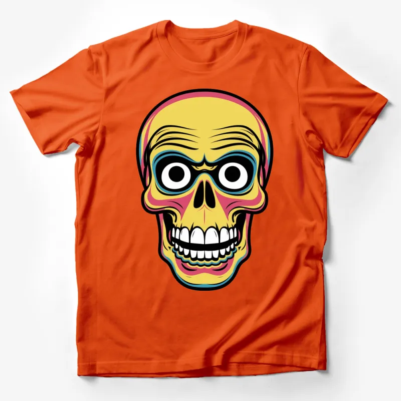 Colorful Skull T-Shirt, Funky Pop Art Style, Men's Women's Unisex Tee, Unique Graphic Design Top, Gift Idea Male T-Shirt