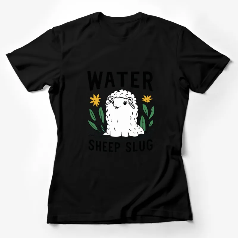 Cute Water Sheep Slug T-Shirt, Whimsical Animal Graphic Tee, Unisex Adult Clothing, Nature Inspired Design Female T-Shirt