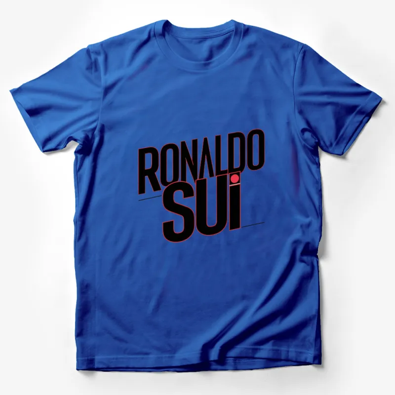 Ronaldo SUI Bold Red and Black Graphic T-Shirt, Stylish Sports Fan Apparel Male T-Shirt