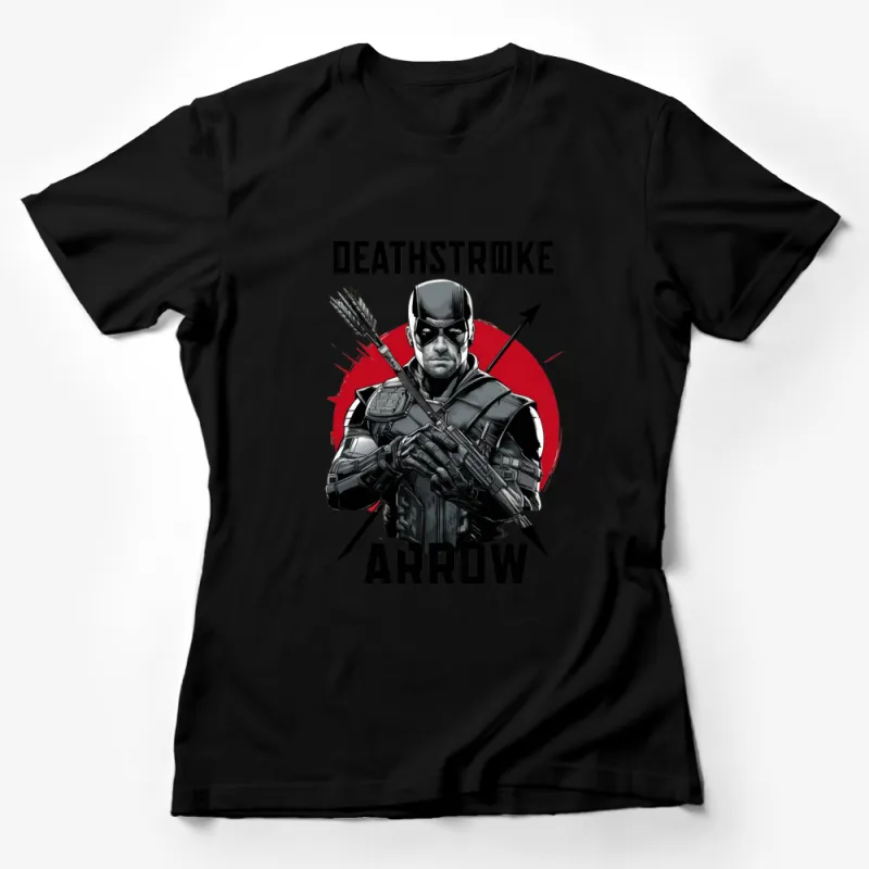 Deathstroke Arrow Graphic T-Shirt, Comic Book Character Tee, Superhero Inspired Casual Shirt Female T-Shirt