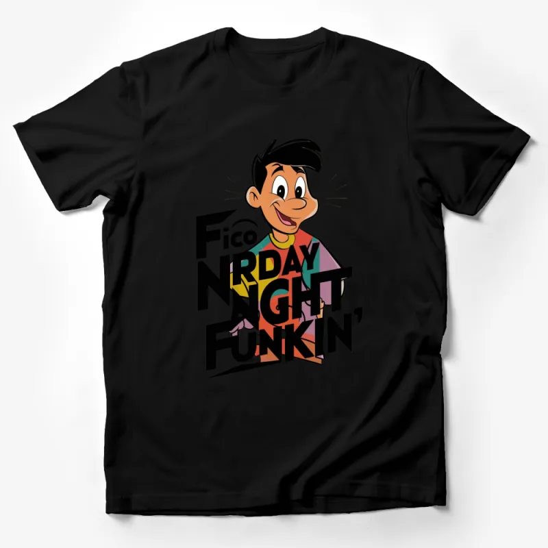 Friday Night Funkin' Inspired Fico Character Graphic T-Shirt, Colorful Cartoon Design Tee Male T-Shirt