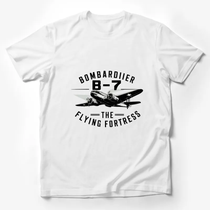 Vintage Airplane T-Shirt, Bombardier B-7, Flying Fortress Graphic Tee, Retro Plane Design, Aviation Enthusiast Gift, Classic Aircraft Male T-Shirt