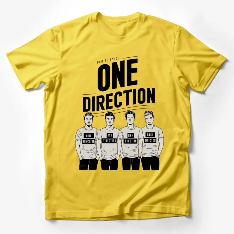 One Direction Parody Band T-Shirt, Black and White Graphic Tee, Gift for Music Fans Male T-Shirt