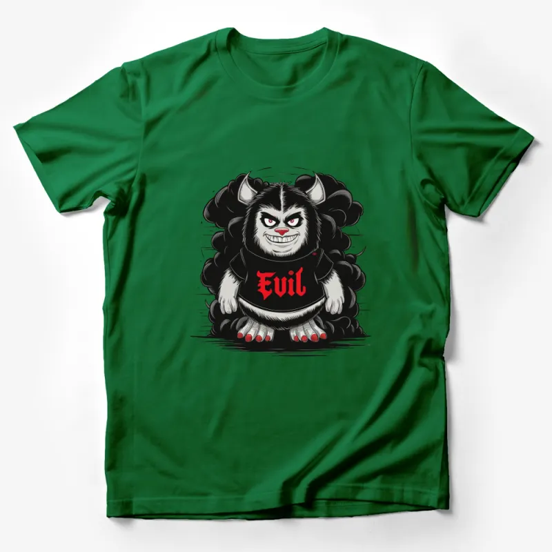 Evil Monster Graphic T-Shirt, Black and Red Cartoon Creature, Unique Men's and Women's Casual Wear Male T-Shirt