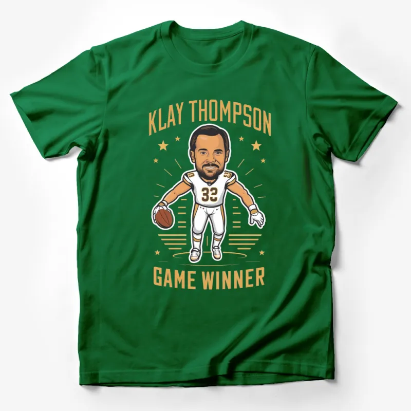 Klay Thompson Game Winner Illustration T-Shirt, Basketball Fan Apparel, Sports Star Graphic Tee Male T-Shirt