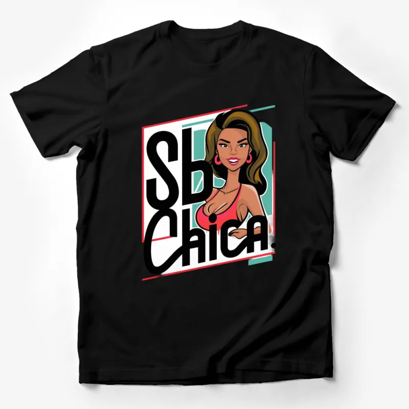 Stylish SB Chicana Graphic Tee, Bold Fashion T-Shirt, Urban Street Style, Vibrant Colors Male T-Shirt